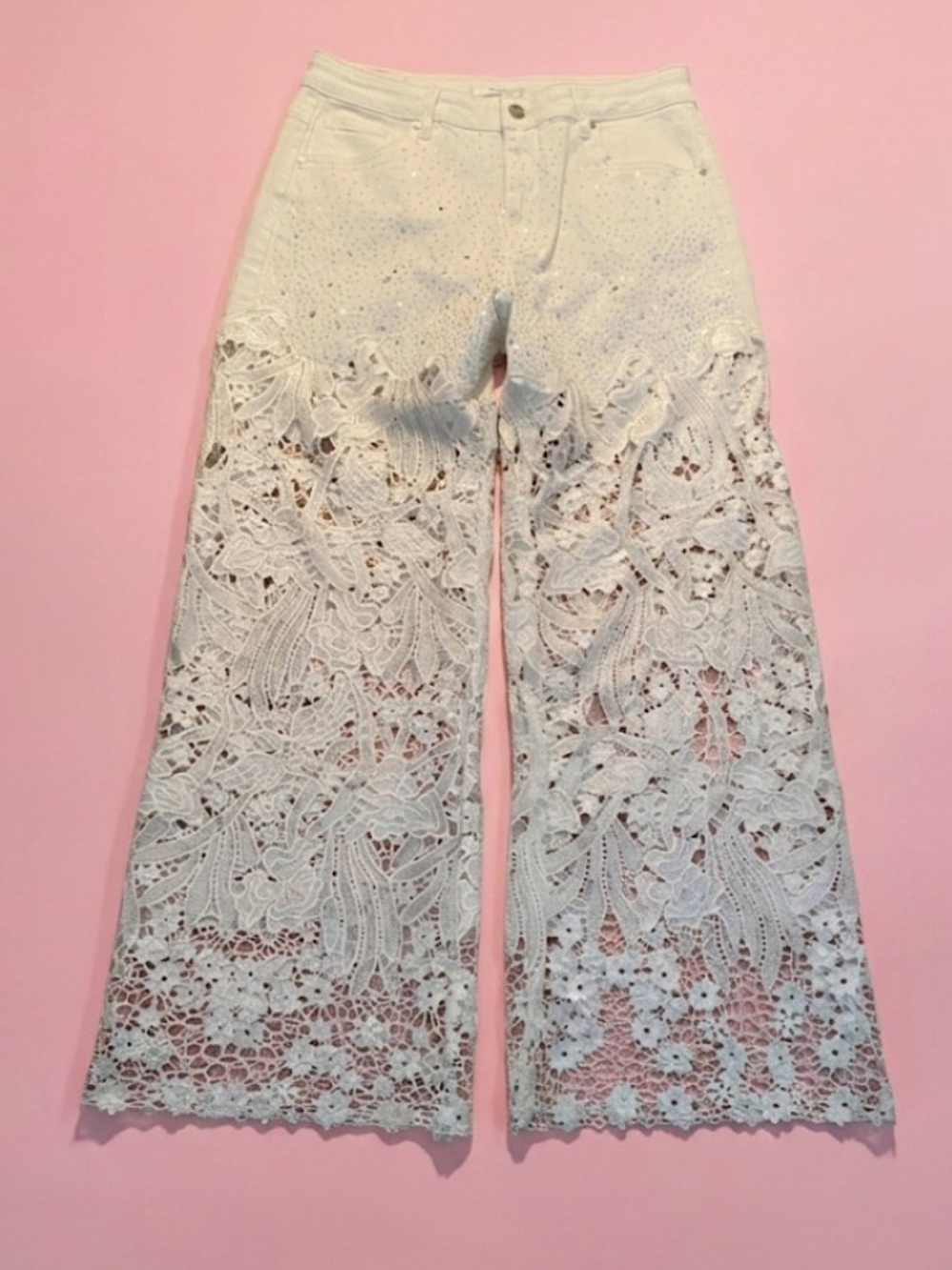 Bayeas Rhinestone And Lace Jeans II